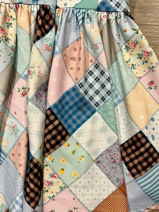 Dolls Kill x Holly Hobbie Stitched With Love Patchwork Mini Dress Size Small - Picture 8 of 11